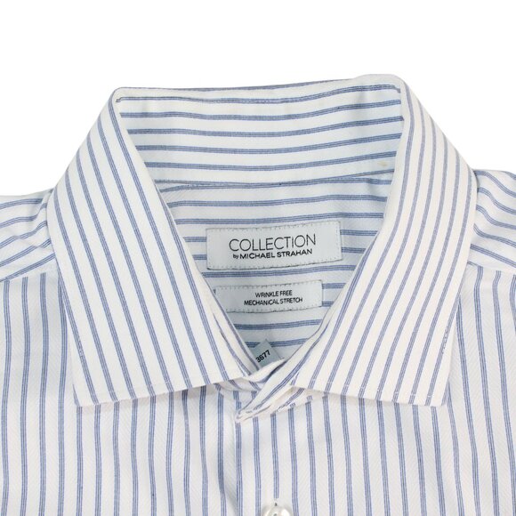 Michael Strahan Collection 17.5 34/35 Wrinkle Free Mech Stretch Dress Shirt - Picture 7 of 13